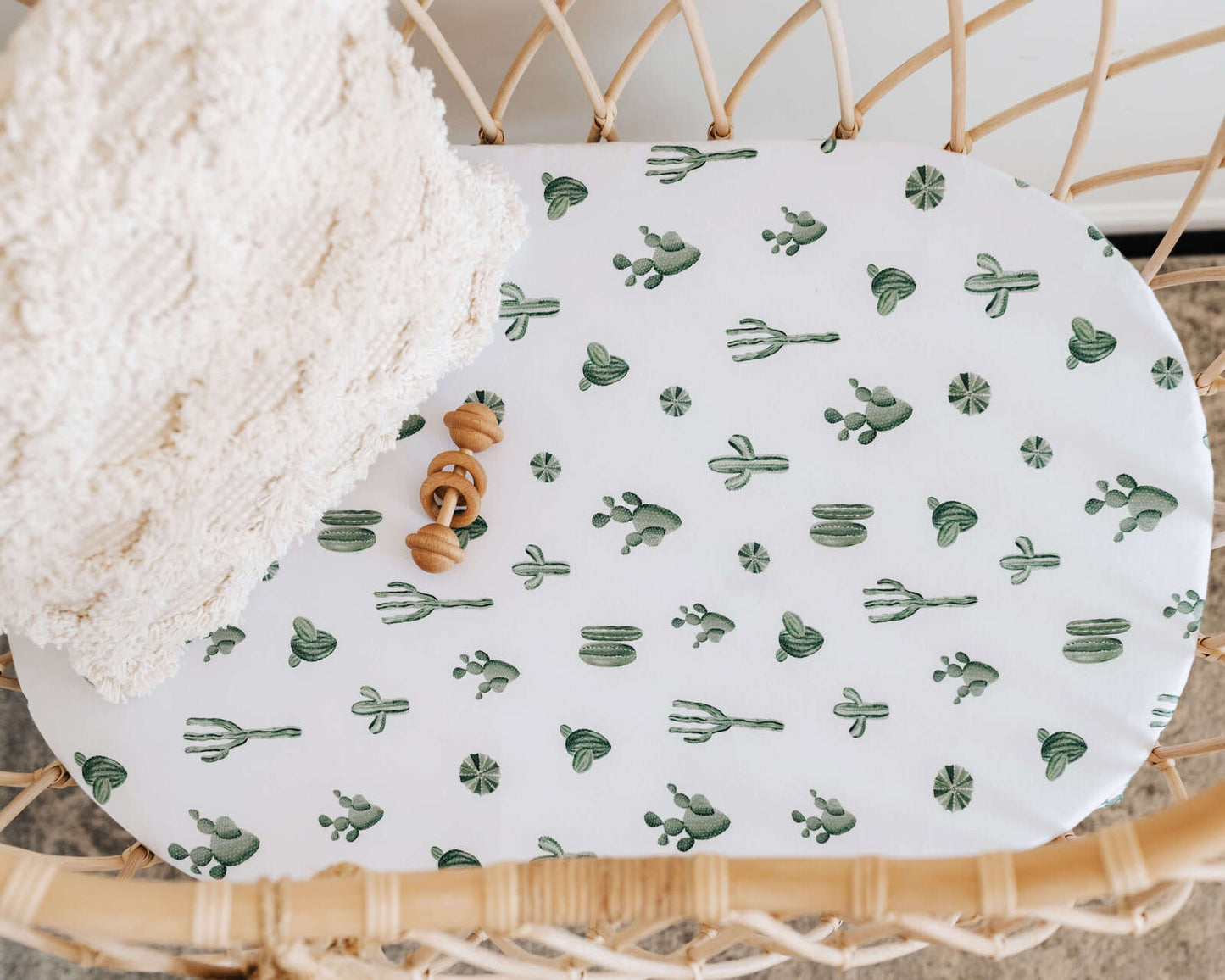 SNUGGLE HUNNY CACTUS BASSINET SHEET/CHANGE PAD COVER