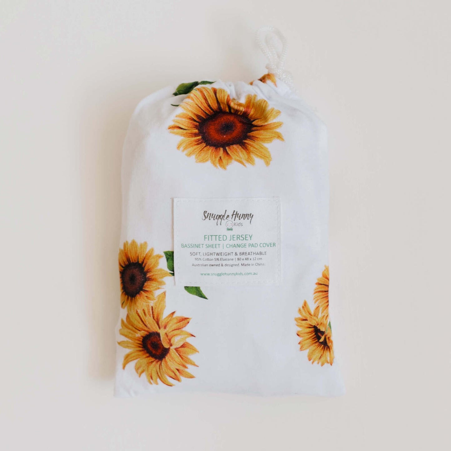 SNUGGLE HUNNY SUNFLOWER BASSINET SHEET/CHANGE PAD COVER