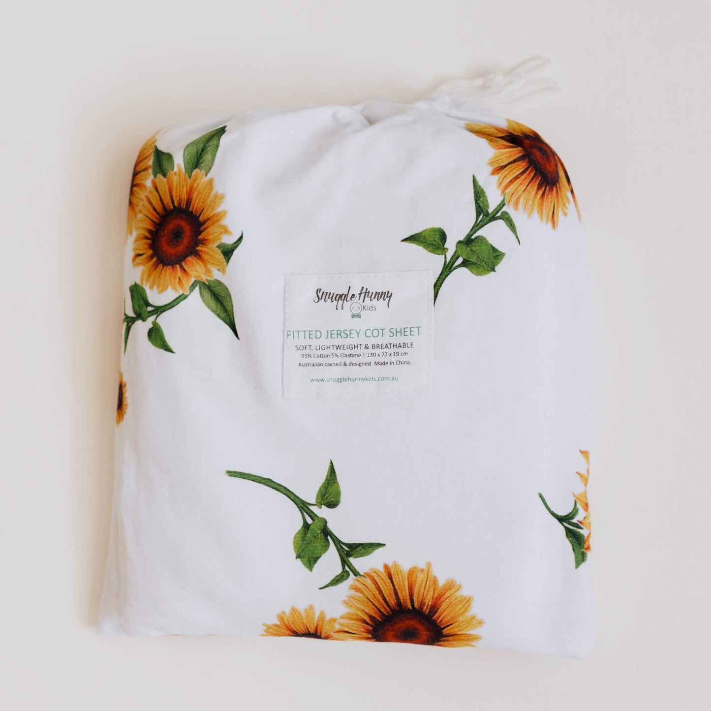 SNUGGLE HUNNY SUNFLOWER FITTED COT SHEET