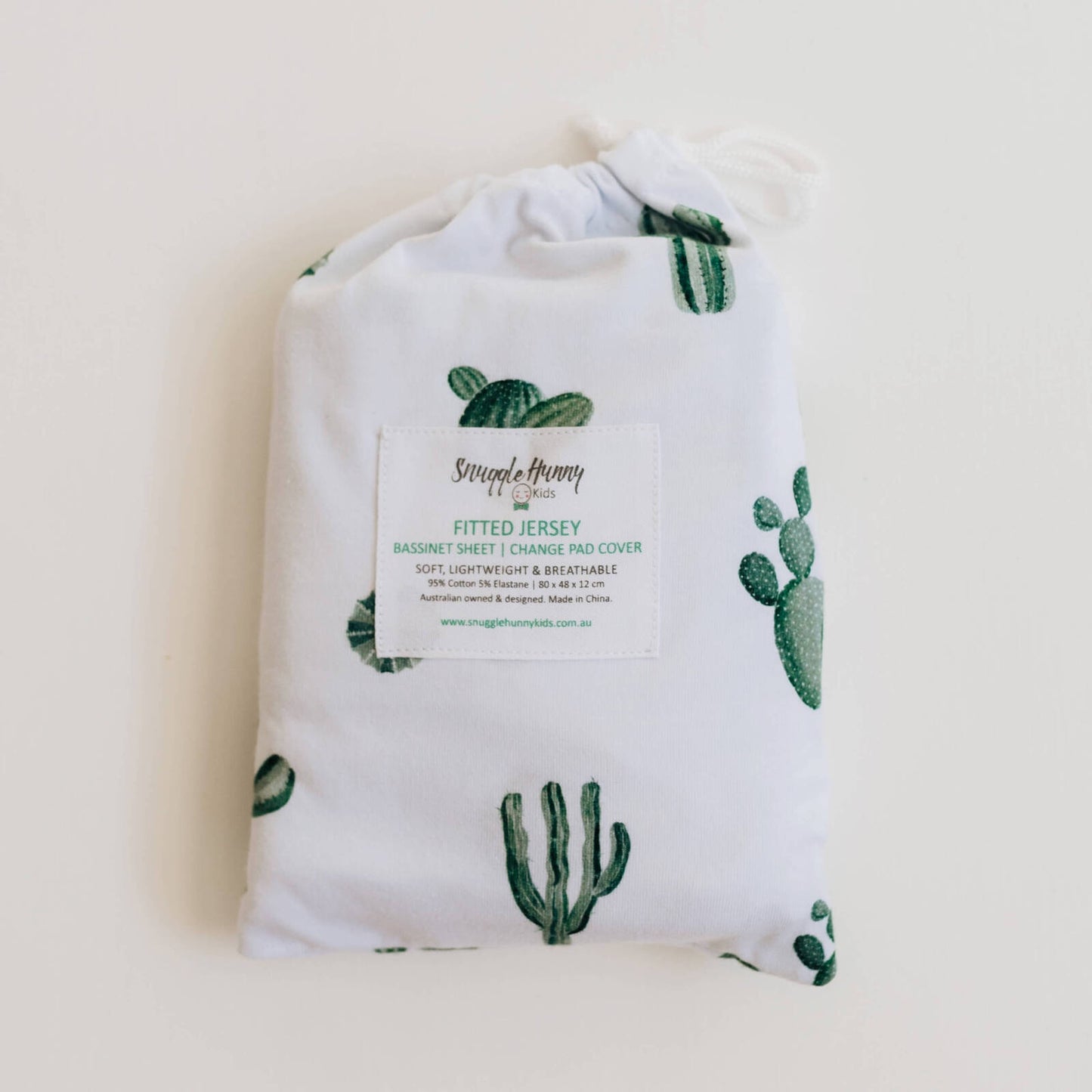 SNUGGLE HUNNY CACTUS BASSINET SHEET/CHANGE PAD COVER