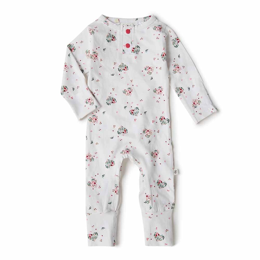 SNUGGLE HUNNY - HEART ORGANIC GROWSUIT